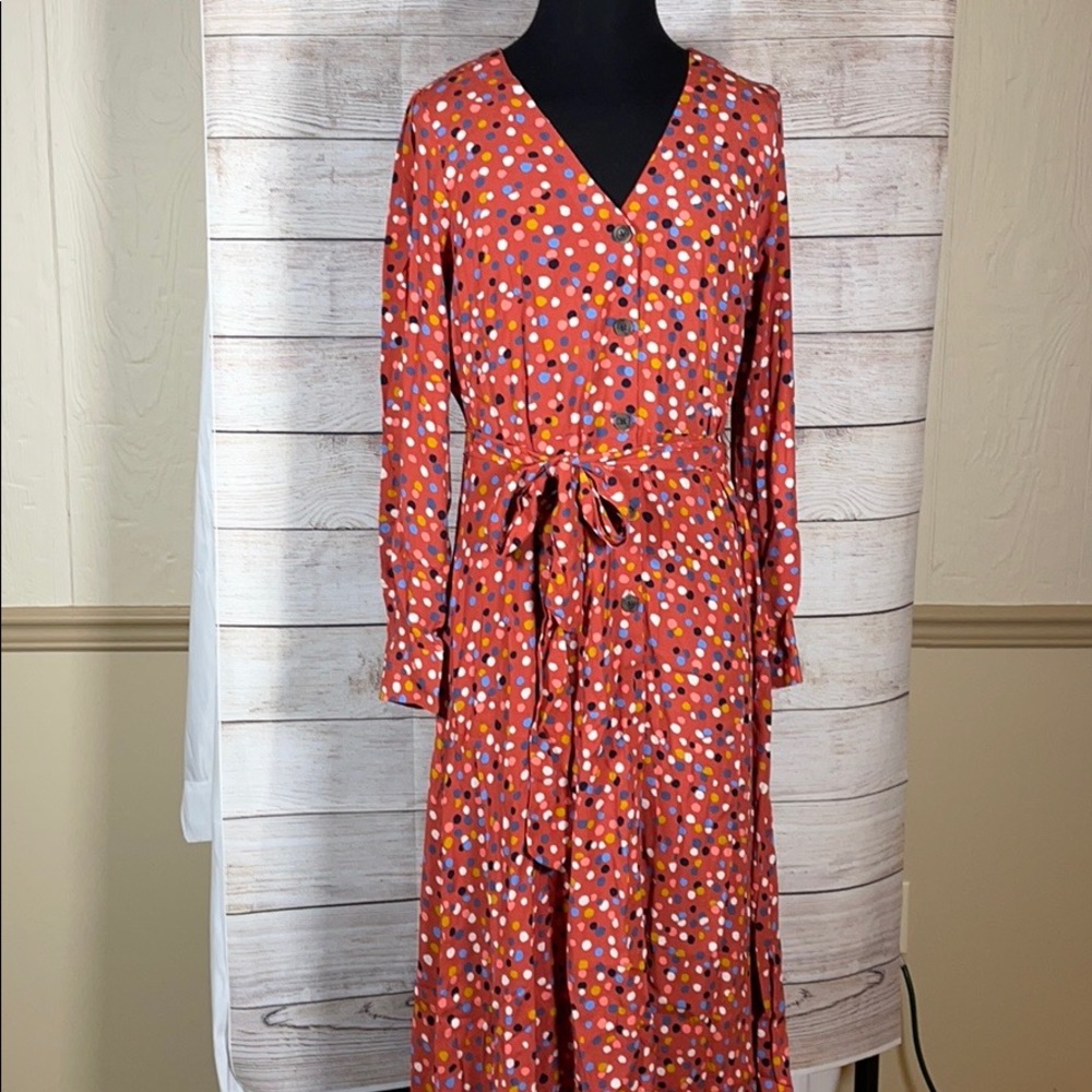 New Loft Button Front Long Dress